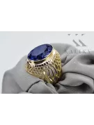 Кольцо Винтаж стиль Сапфир 14-кв Желтое золото vrc089y